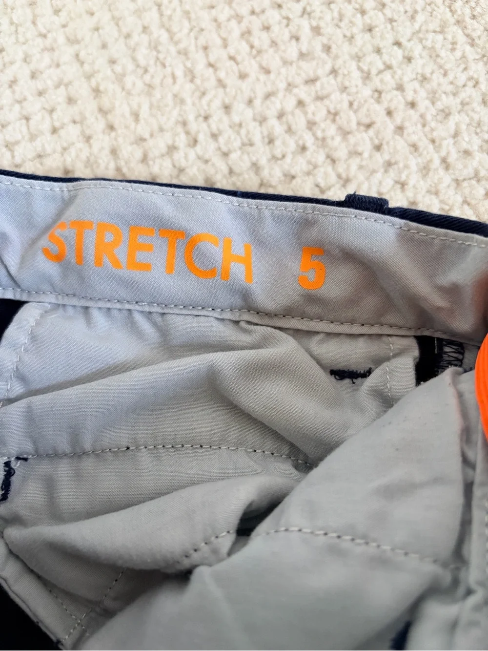 Crewcuts Navy Chino Pants with Orange Corgi Embroidery
